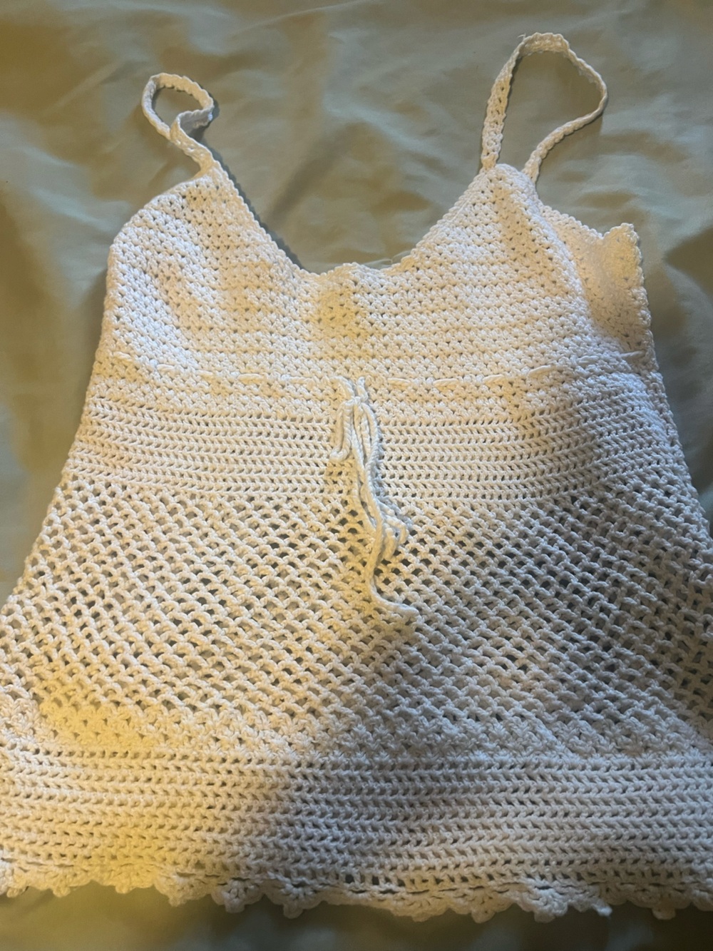 Old Navy White Crochet Knit Tank Top